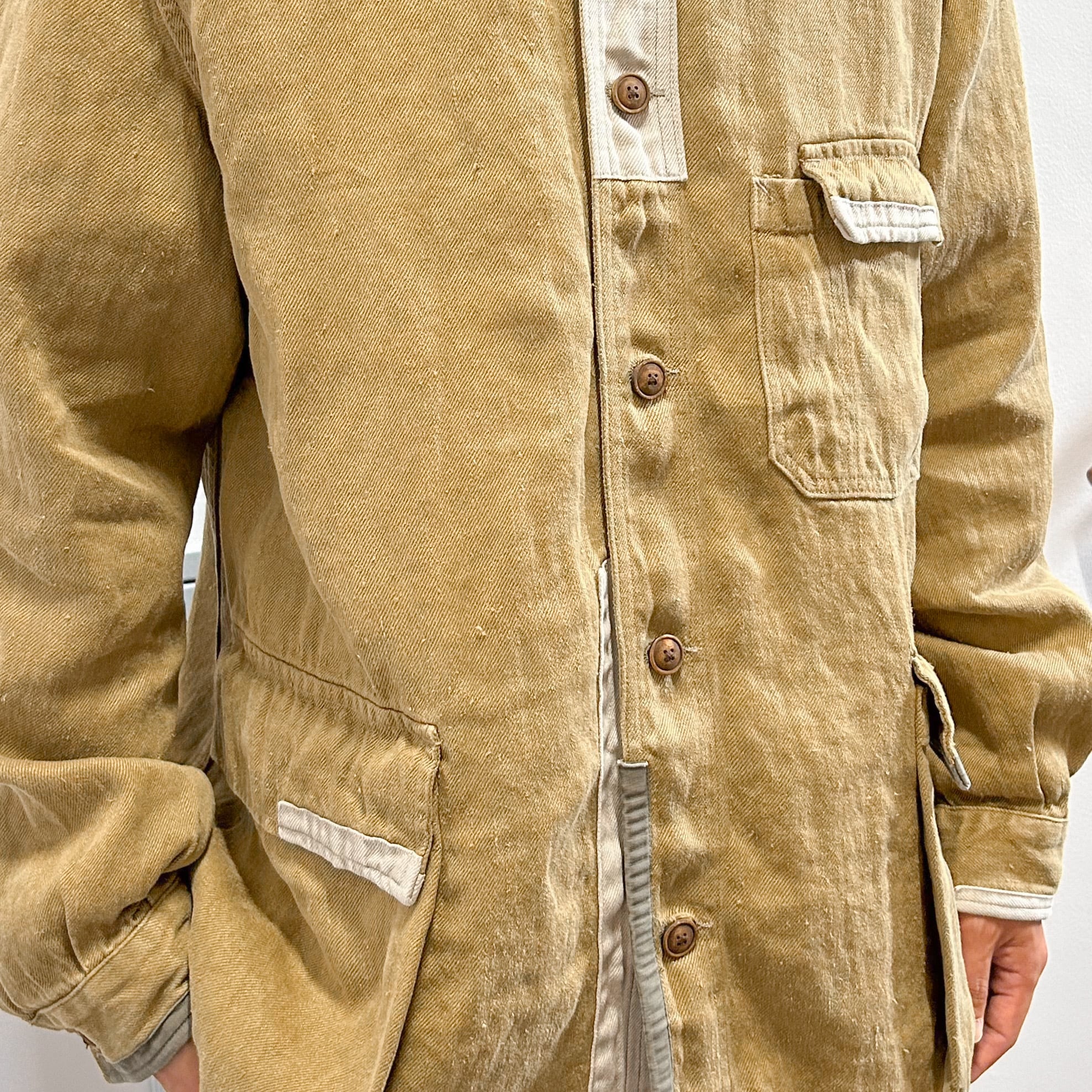 Nigel Cabourn / WORK JACKET REPAIR FINISH - HEMP DENIM Khaki