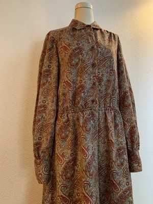 1970's Print Long Sleeve One-Piece