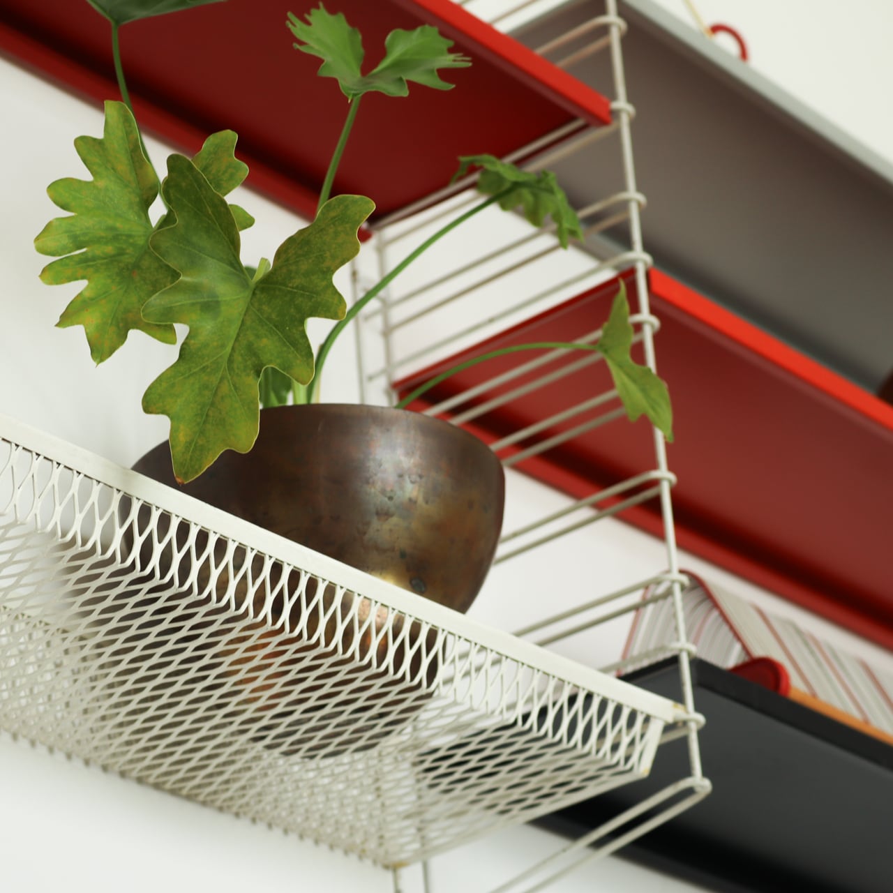 TOMADO WALL SHELF with basket rack | Adrian Dekker | 1960s