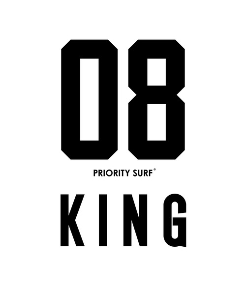 【ビッグシルエット 5.6oz バックプリント】 PRIORITY SURF® KING ロゴ Tシャツ ファミリー ペアTシャツ ホワイトの商品画像3