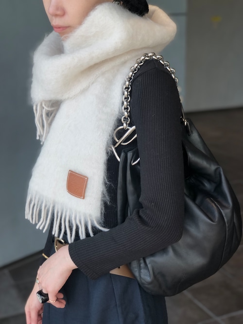 LOEWE ロエベ ショルダーバッグ ブラック ロゴ レザー チェーン ホーボーバッグ vintage ヴィンテージ オールド zm3zxy