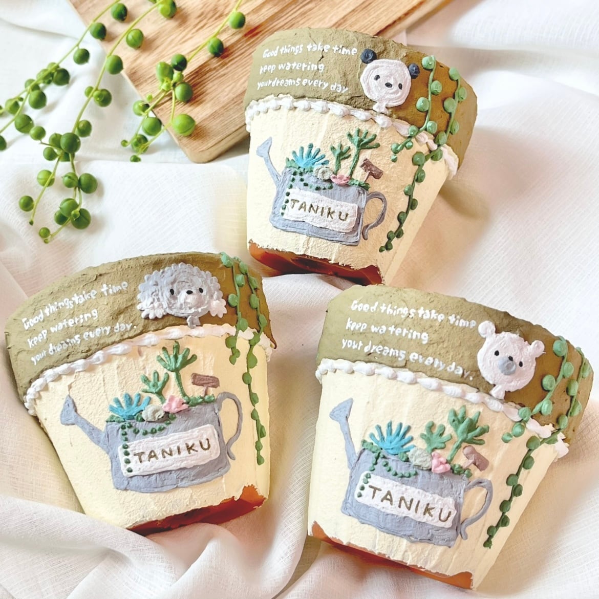 オーダー不可】 木目③ リメ鉢 | ポジティブなリメ鉢SHOP