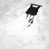 社交ダンス 衣装 ワンピース ドレス ブラック系 ホワイト系 白 黒 レース ダンス パーティ 発表会 モノクロ レディース ダンス衣装 発表会用 モノトーン ステージ衣装 コスチューム