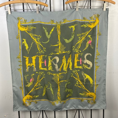◎.HERMES SILK100% ALPHABET LARGE SIZE SCARF MADE IN FRANCE/エルメスアルファベットカレ90シルク100%スカーフ 2000000058733