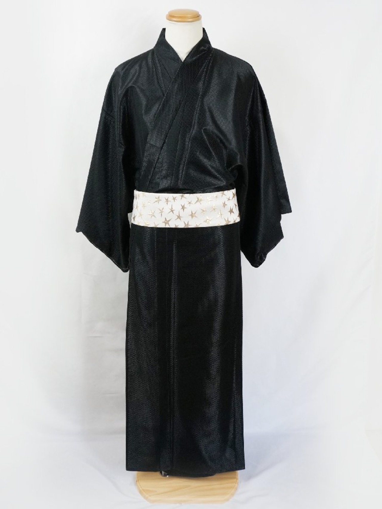 【受注商品】Rumi Rockきもの「バーズアイ」ブラック 　[A148]