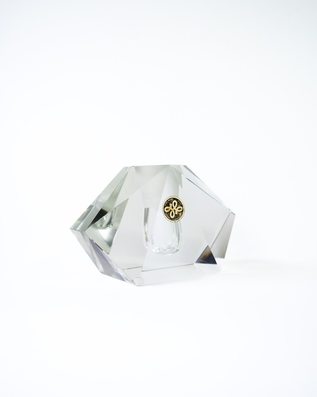 Hexagonal glass single flower vase