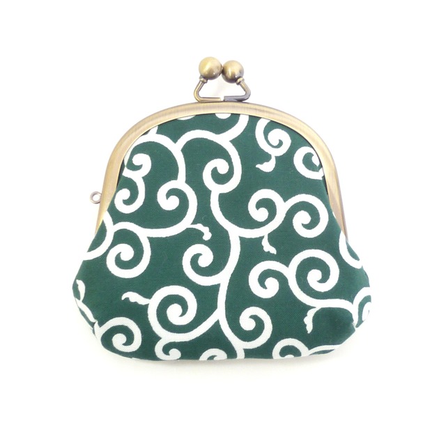 11/16追加★ 小さいサイズ 親子がま口 財布 唐草模様 緑 グリーン 和柄 G672 newitem