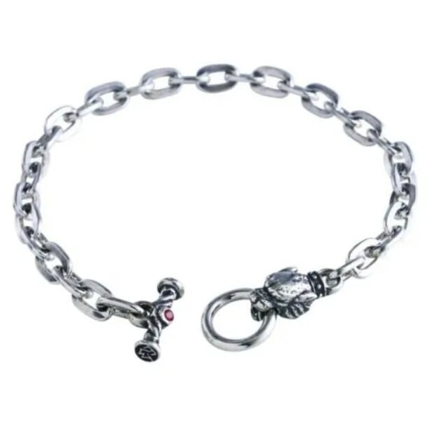 TRAVIS WALKER】 SABOR TOOTH CHARM OVAL LINK BRACELET(CZ T-BAR