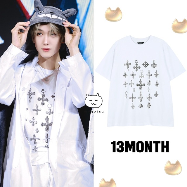 ★NCT DREAM チソン 着用！！【13MONTH】Cross T-shirt (WHITE)