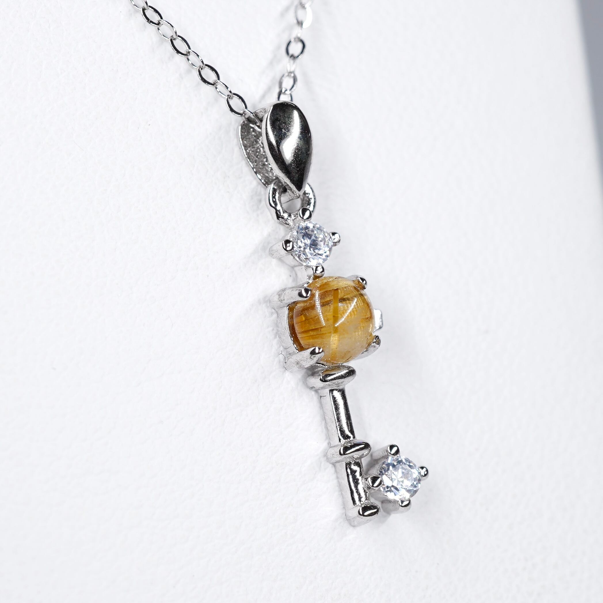 ペンダントトップのみ♦︎ルチルクォーツ♦︎WGカラー《0220》