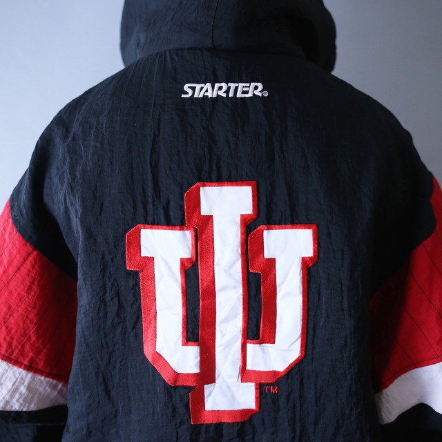 "STARTER " 3-tone good coloring over silhouette anorak parka