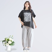 タック入りバルーンシルエットパンツ(M~L) グレー