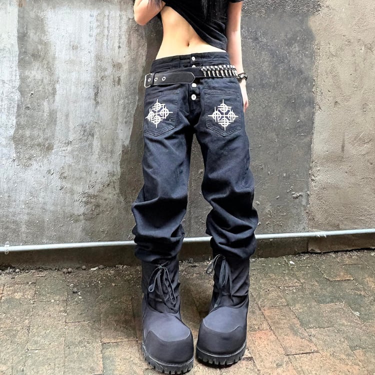 ボタンフロント ワイド フルレングス パンツ L00329