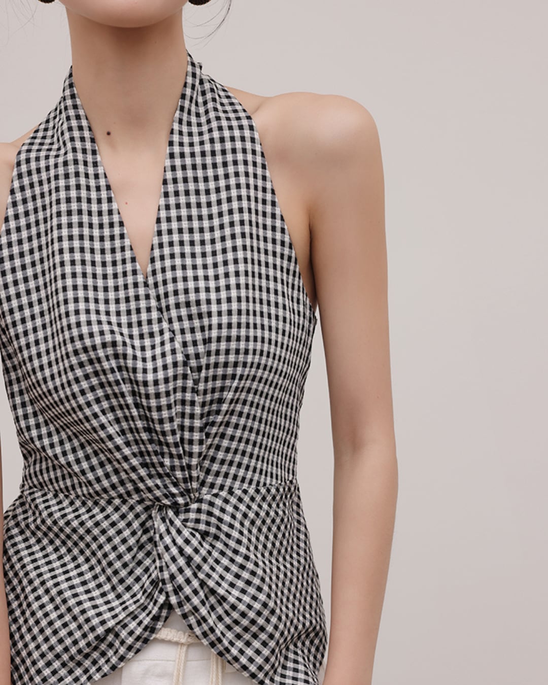 ホルターネックギンガムトップス S25559