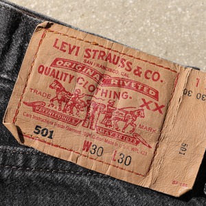 美品 30×30 USA 93年 Levi’s 501 先染め ブラック デニム パンツ