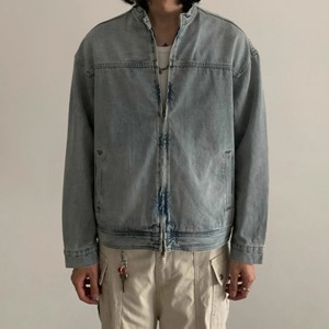 ショートスタンドカラーデニムジャケット　0879