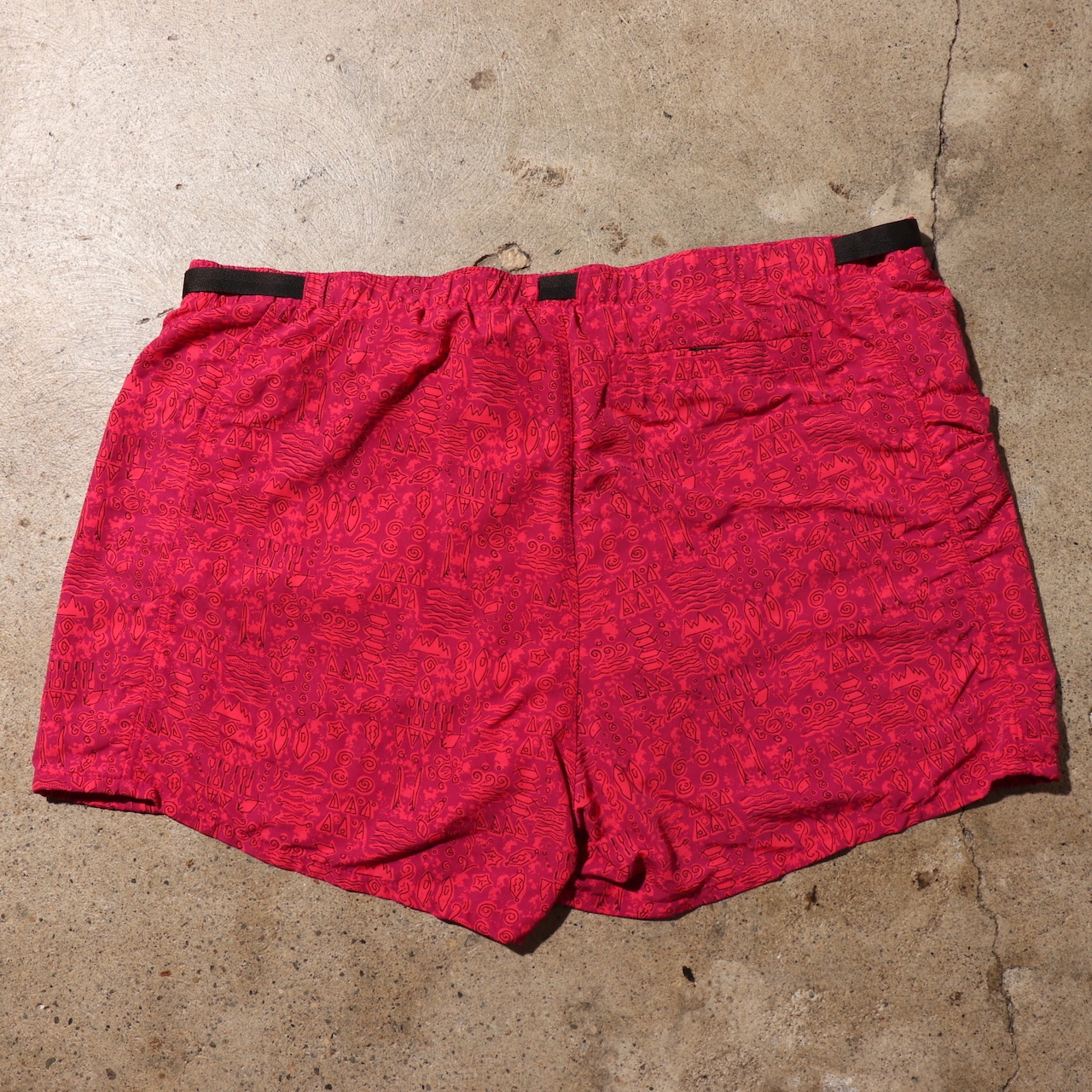 美品 XL 91年 リバーショーツ patagonia river shorts パタゴニア 水着 rivershorts 赤 レッド ピンク 総柄 スイムショーツ