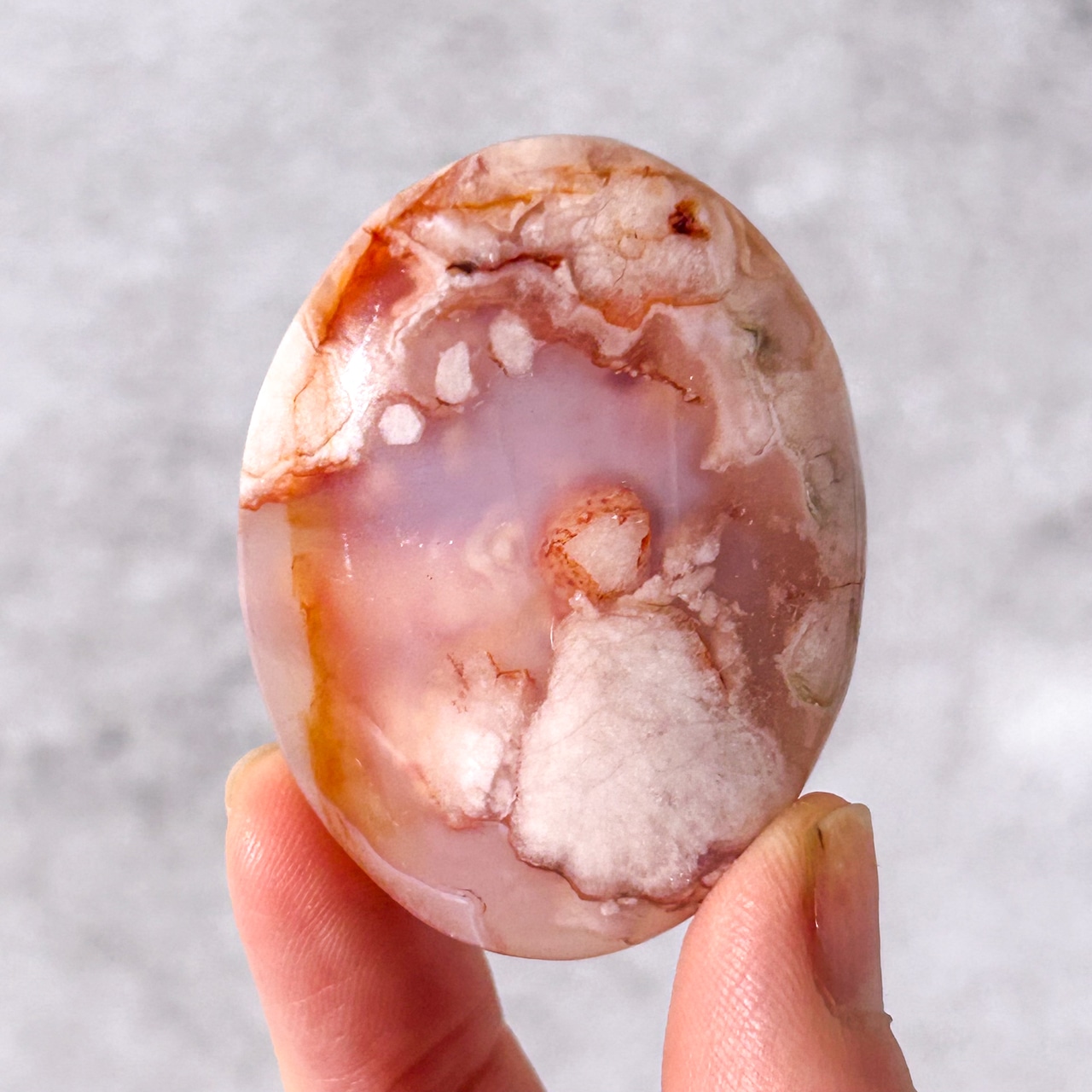 カーネリアン・フラワーアゲート パーム * Carnelian & Flower Agate * 天然石