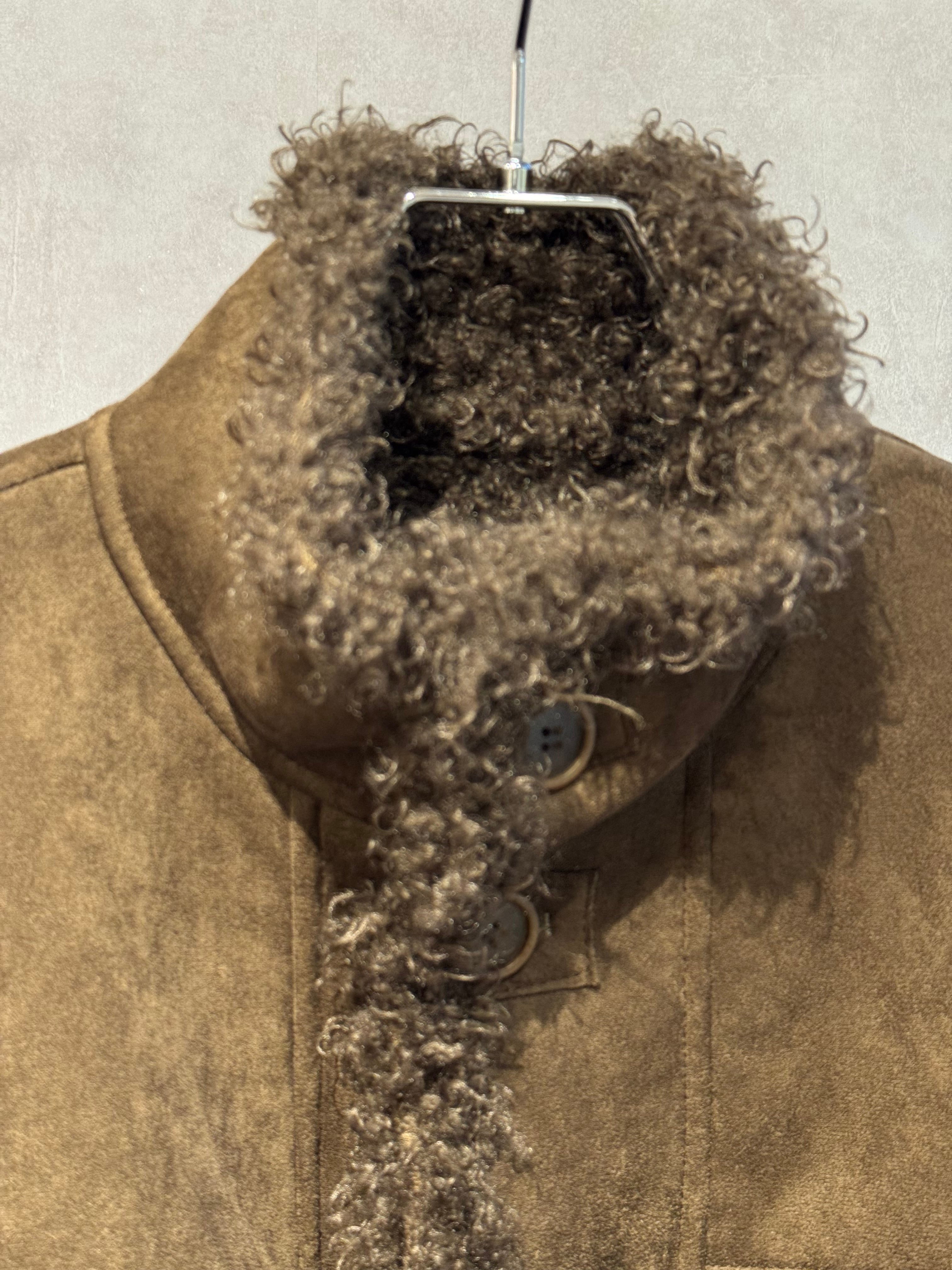 mouton poodle fur reversible jacket