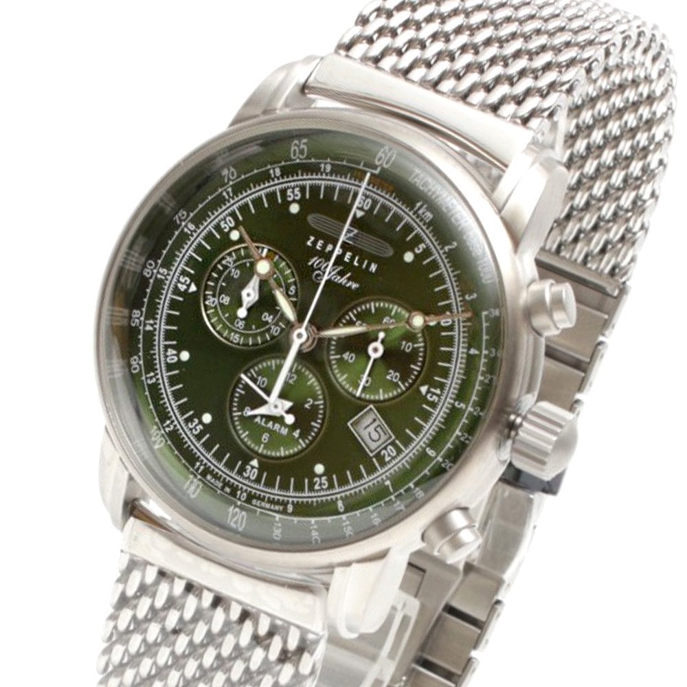 ツェッペリン ZEPPELIN 8680M-4 腕時計 メンズ グリーン クロノグラフ