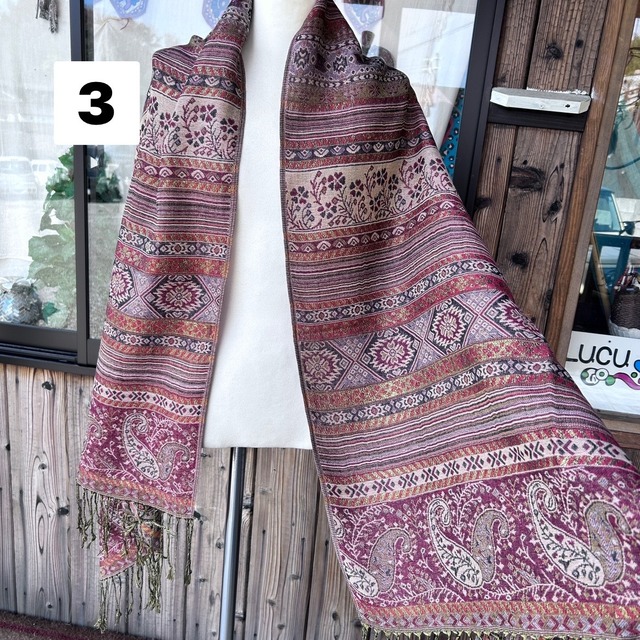 ナチュラル柄パシュミナストール