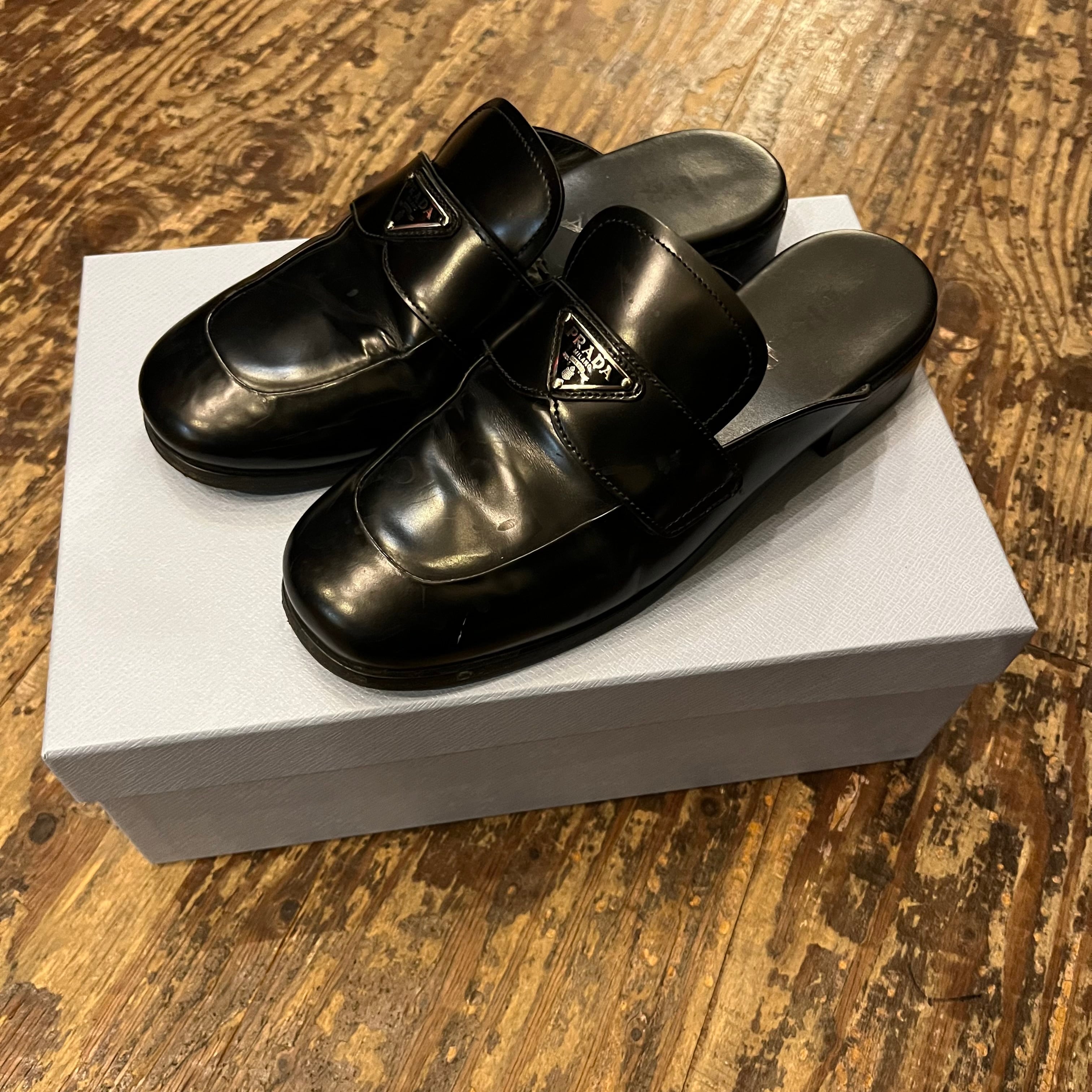 PRADA プラダ レザーミュールサンダル 箱付き 【代官山12】 | ブランド 