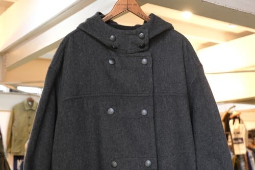80's snap button up wool duffle Coat