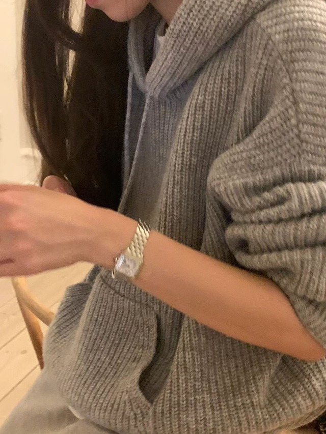 (OUNCE) dover hatchi hood  knit / 2color