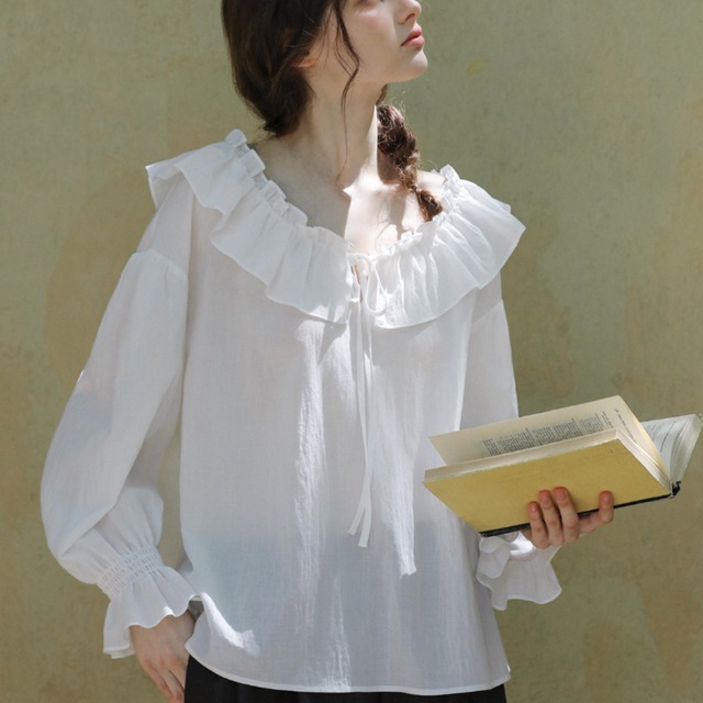 Volant Gather Blouse F0579