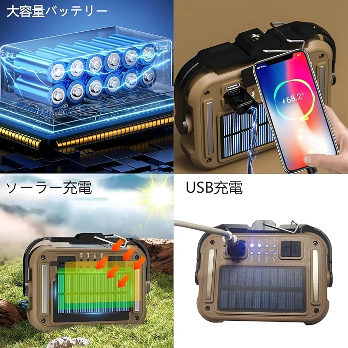 laiqianle LED ランタン キャンプランタン 超高輝度 4400mAh ソーラー