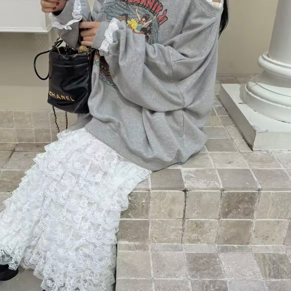 ワンショルルーズスエット