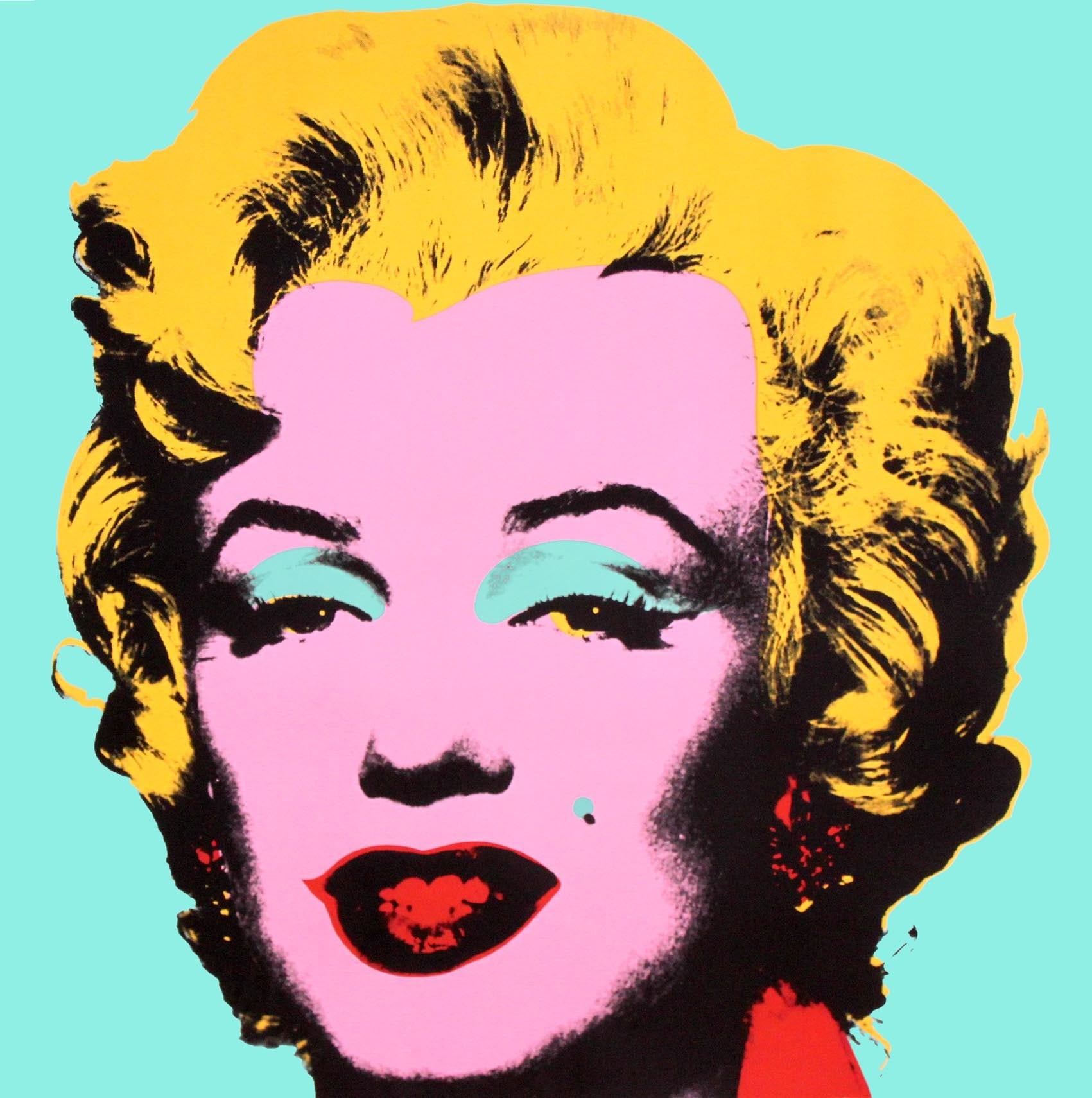 アンディ ウォーホル「マリリン モンロー(オン ブルー グラウンド)1967」展示用フック付ポスター ポップアート 絵画