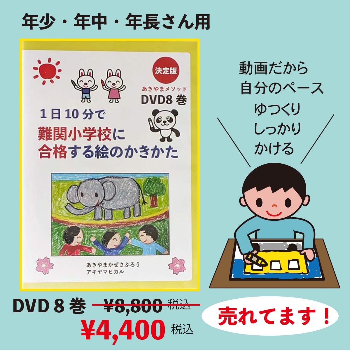 小学校絵画受験　お絵かきで悩んだら描けるDVDと合格するポイントテキスト 1日10分小学校お受験絵画対策講座