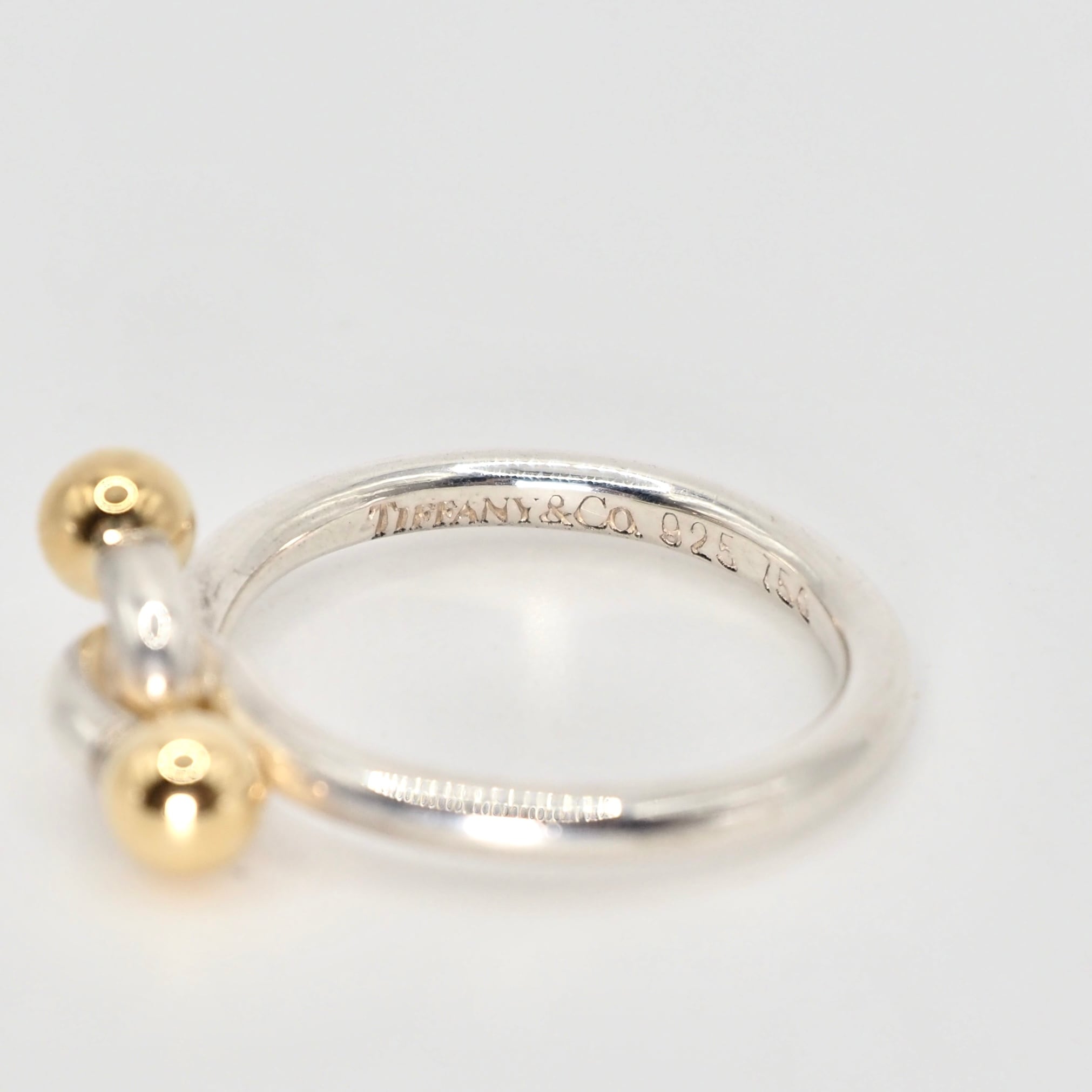 【美品・付属有】TIFFANY&Co.ラブノットリング 925×K18 約13号 Tiffany&Co. 約7号 ラブノットリング シルバー925 K18 ティファニー