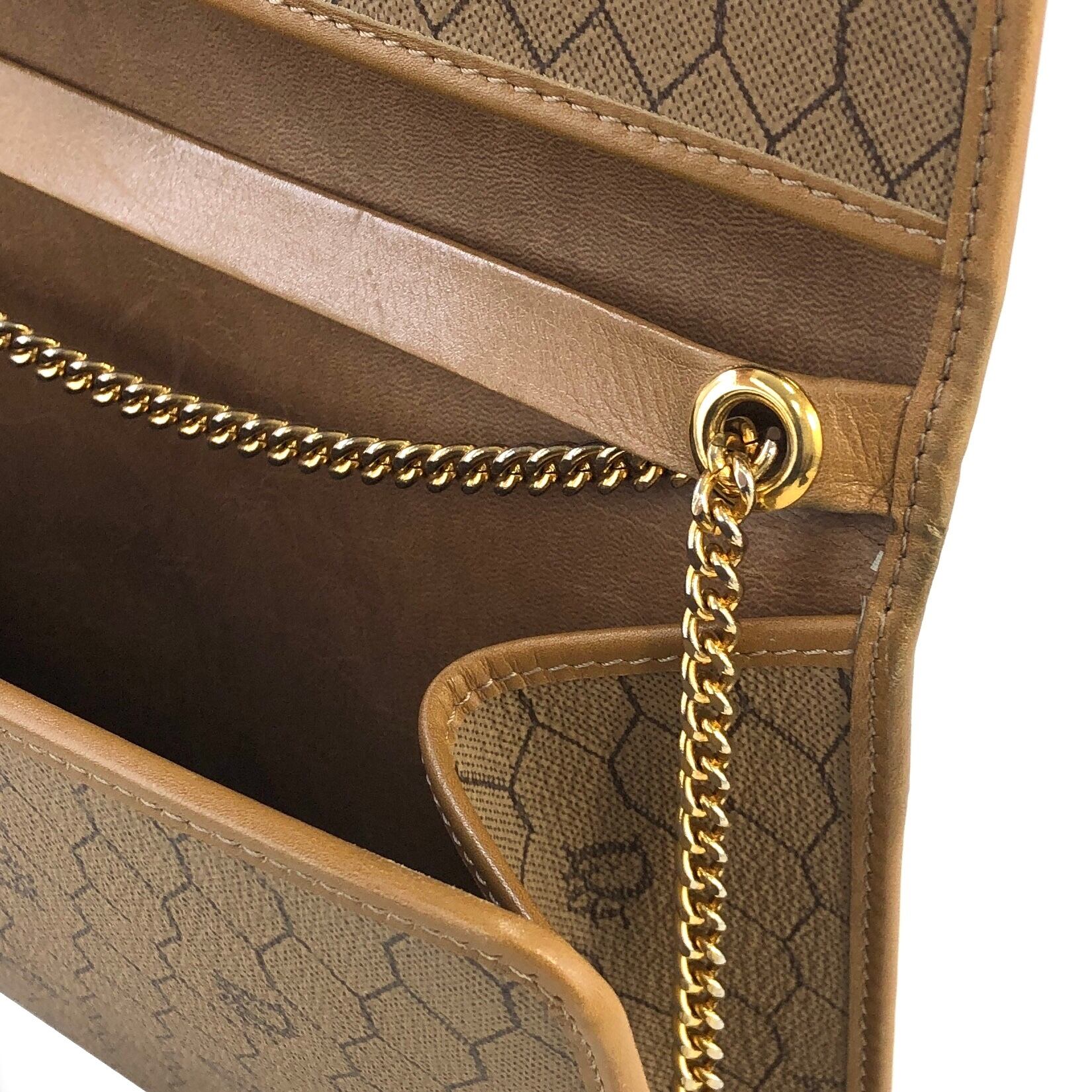 クリスチャンディオール　チェーンショルダーバッグ　ベージュ　オールド　PVC Christian Dior ディオール ハニカム柄 Dior PVC チェーン