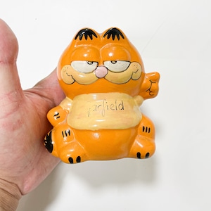 Vintage Garfield Ceramic Coin Bank Hand Painted From Hungary
