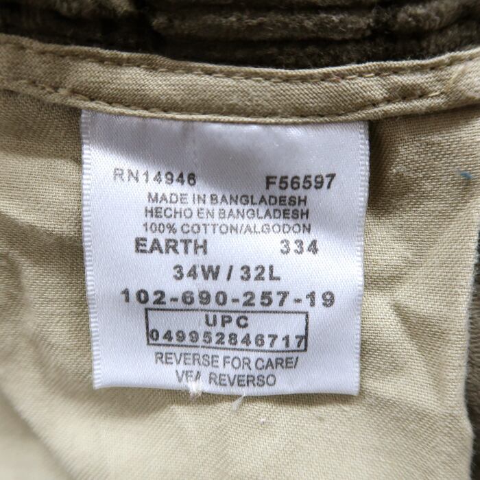 Care label オリーブ 太畝コーデュロイパンツ