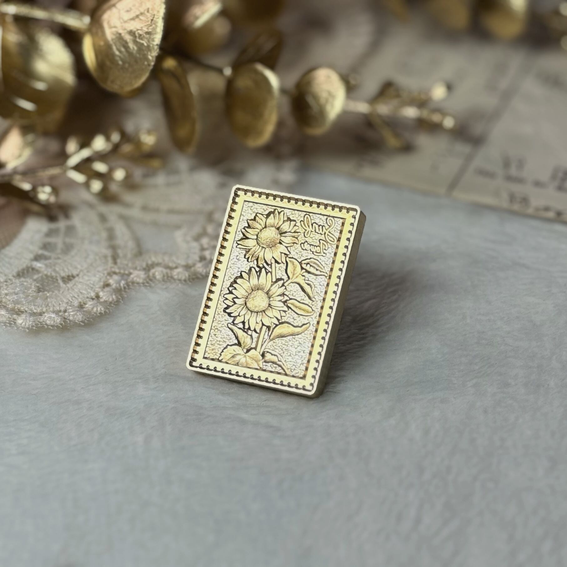 【縦33㎜×横24㎜】ヘッド スタンプサンフラワー #SWH-191