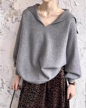 Sailor collar round hem Knit T20346
