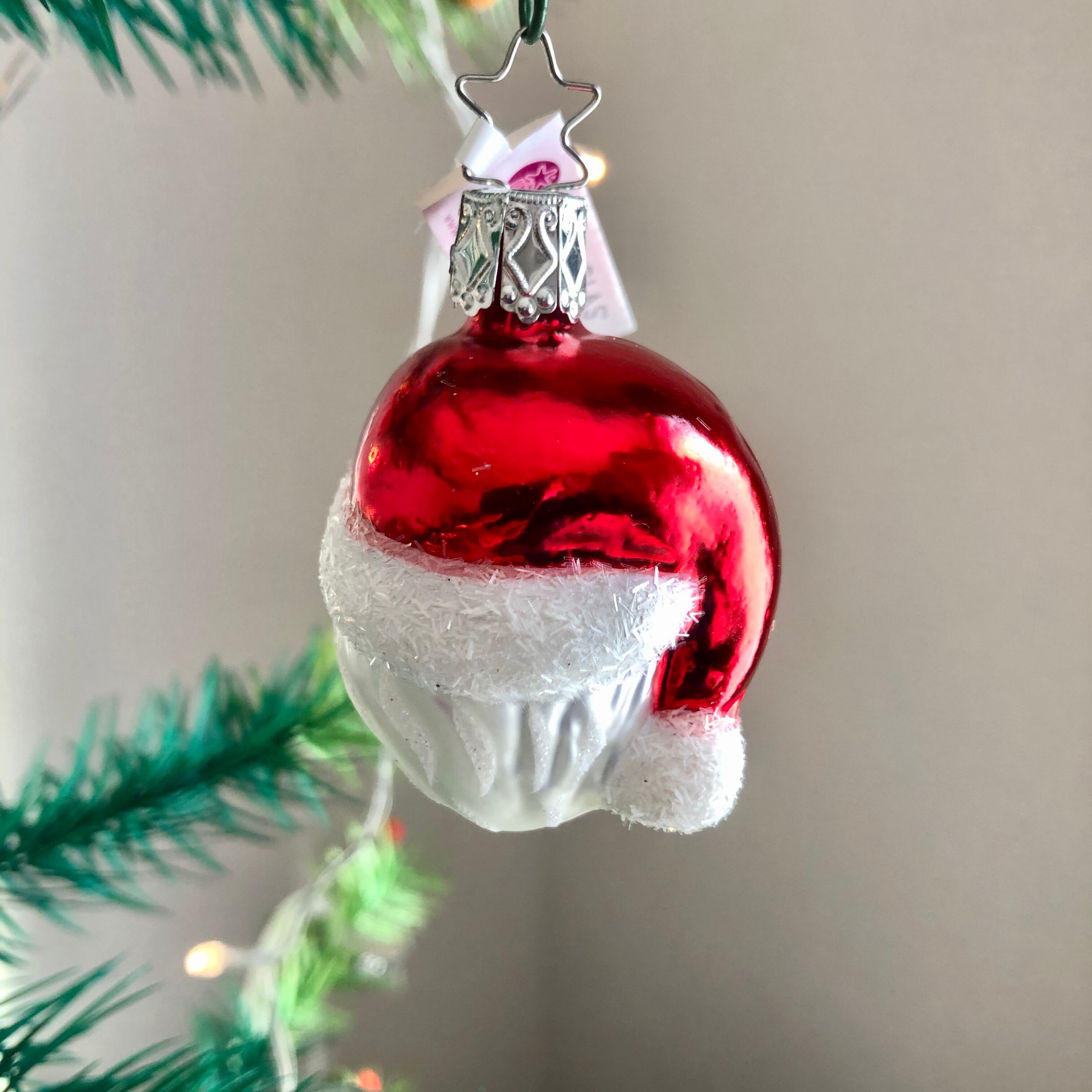 INGE-GLAS ドイツ製 サンタフェイス スモール ガラスオーナメント