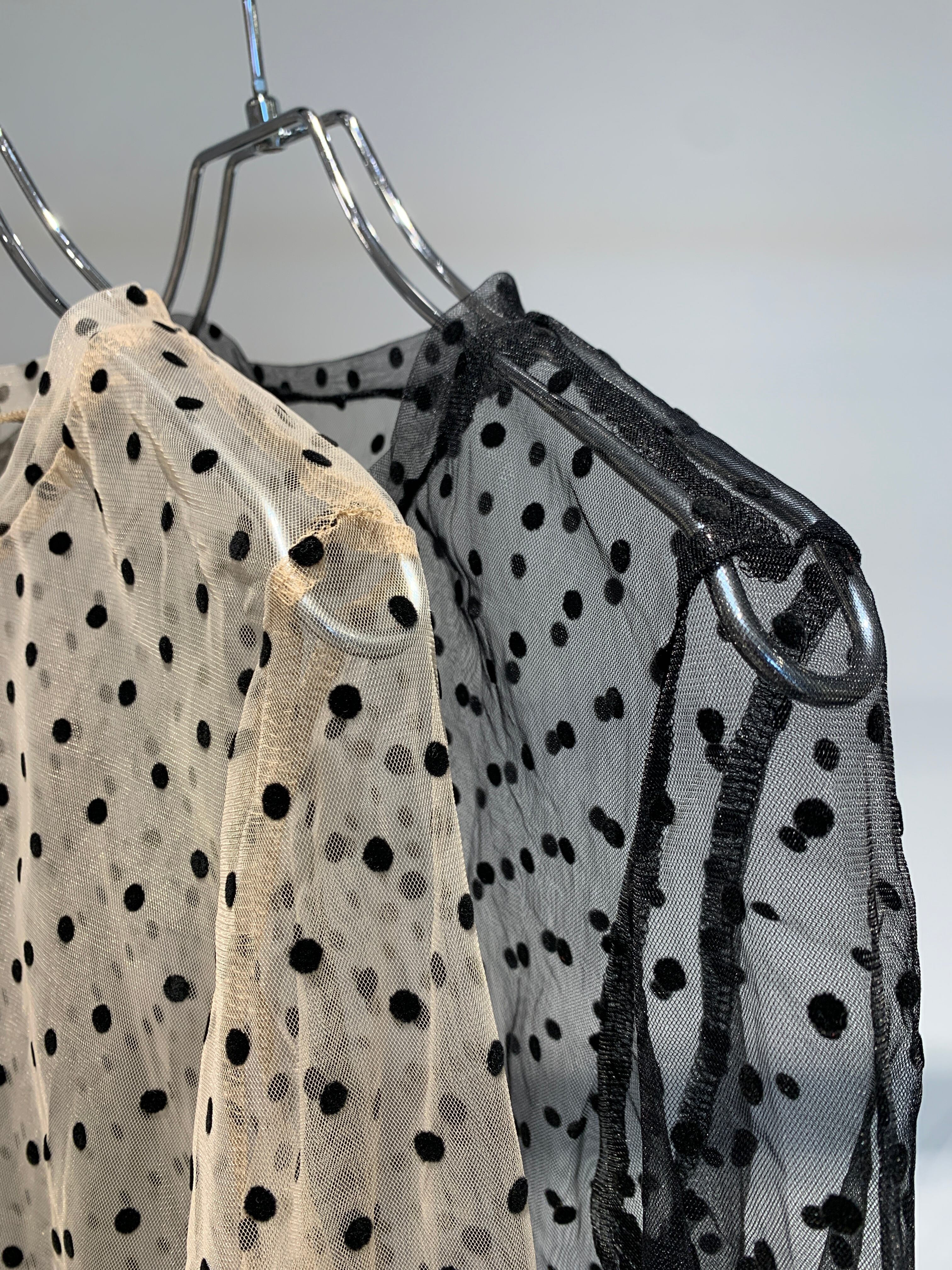 flocky dot tulle tops