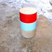 畑漆器 BORDER ターコイズ x ナチュラル x レッド A001