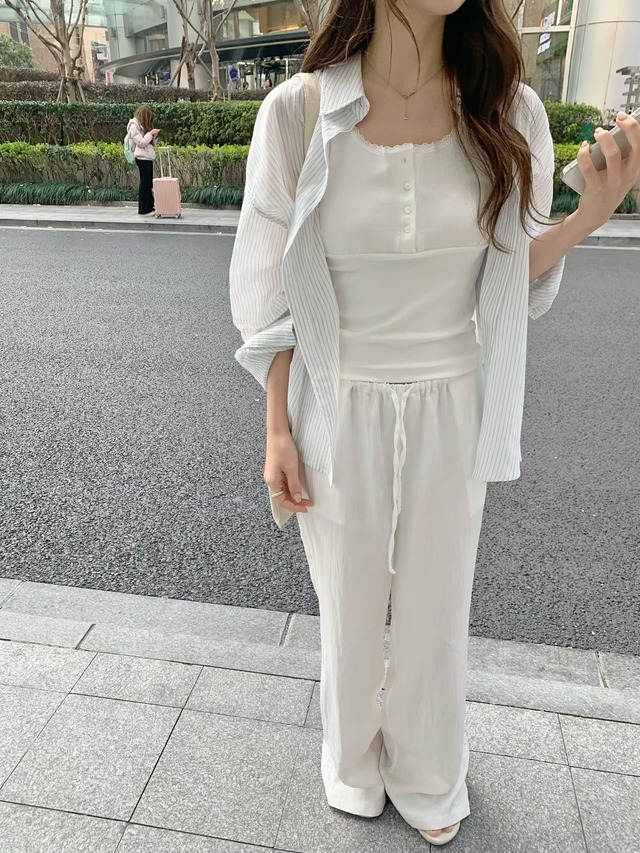 (予約) vegetable / Leaf stripe shirt 1color