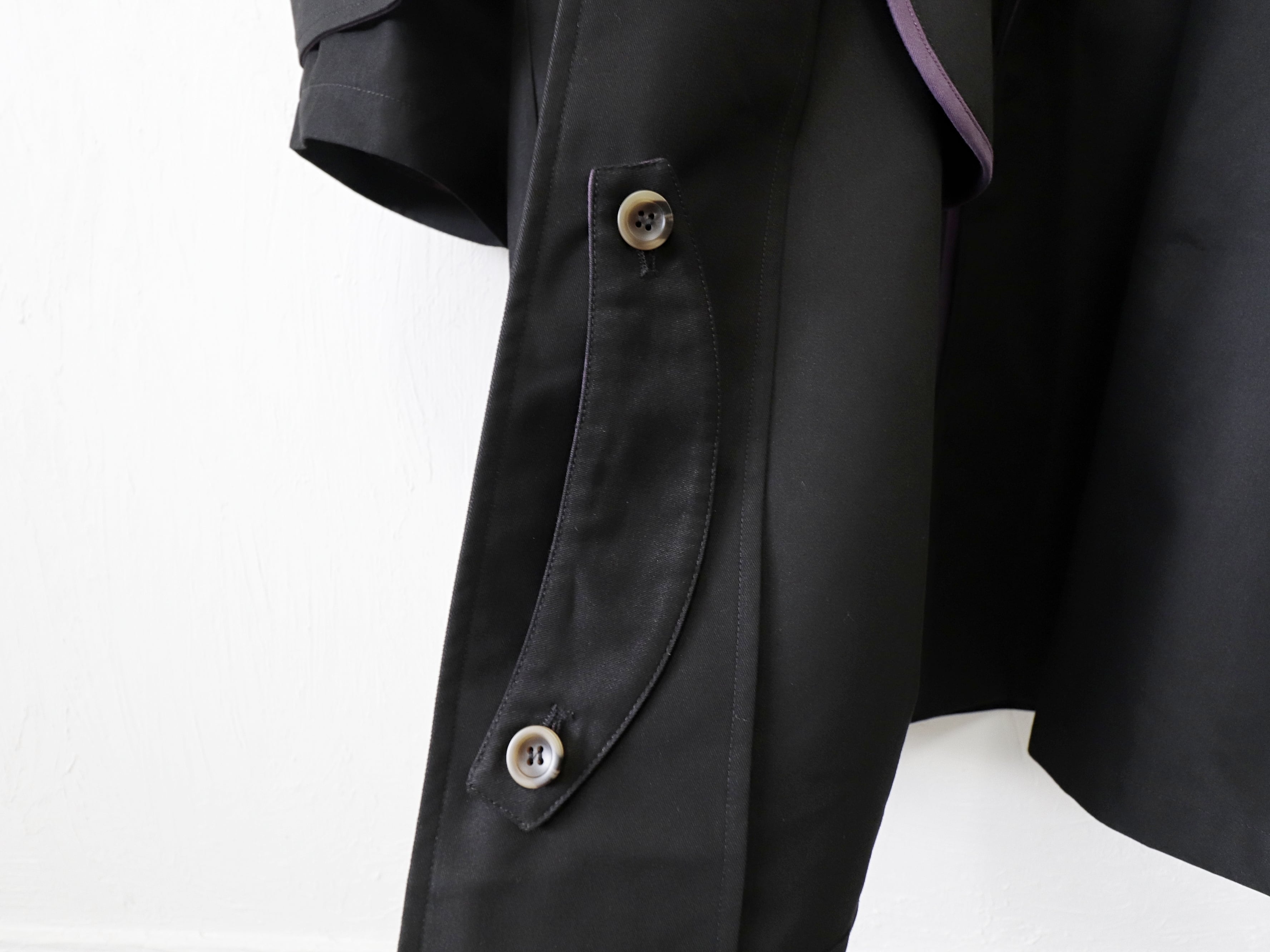 KELEN / BAL COLLAR COAT“GRAVES 2TONE” - BLACK ケレン / バルカラー