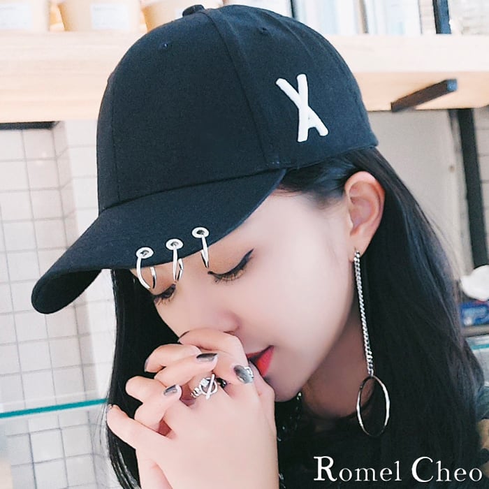 激安な 帽子 ストリート キャップ 韓国 黒 ユニセックス ブラック ロゴ