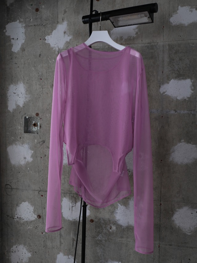 sheer mesh layered tops（lilac）