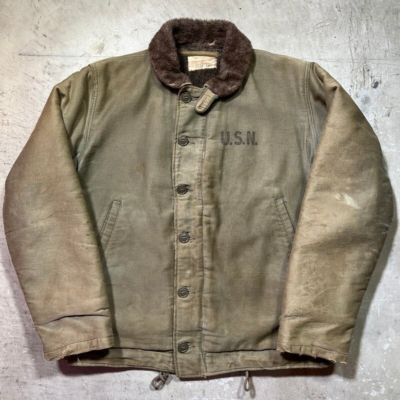 40's U.S.NAVY N-1 デッキジャケット 初期型 太畝ピケ NAVY DEPARTMENT