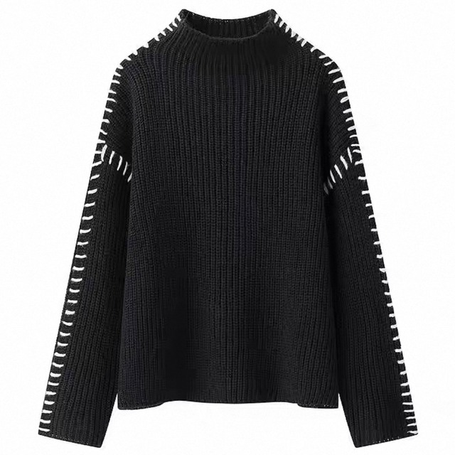 ホワイトステッチニット　3color　N00491