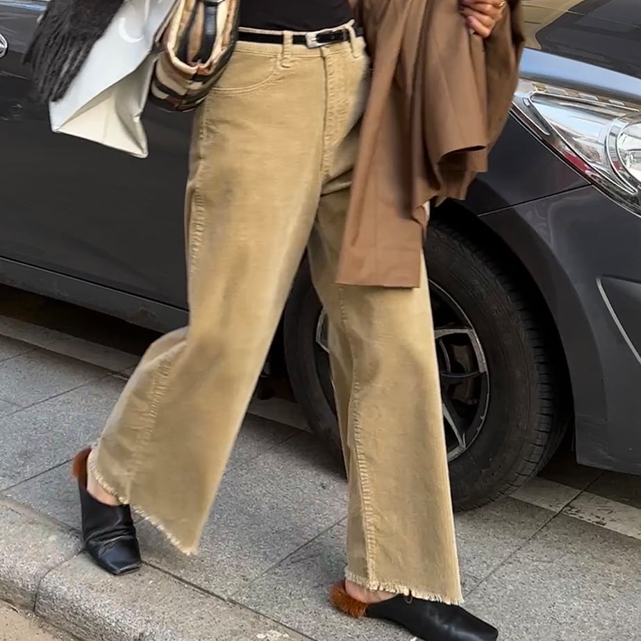 Corduroy wide leg pants in 2 colors S236