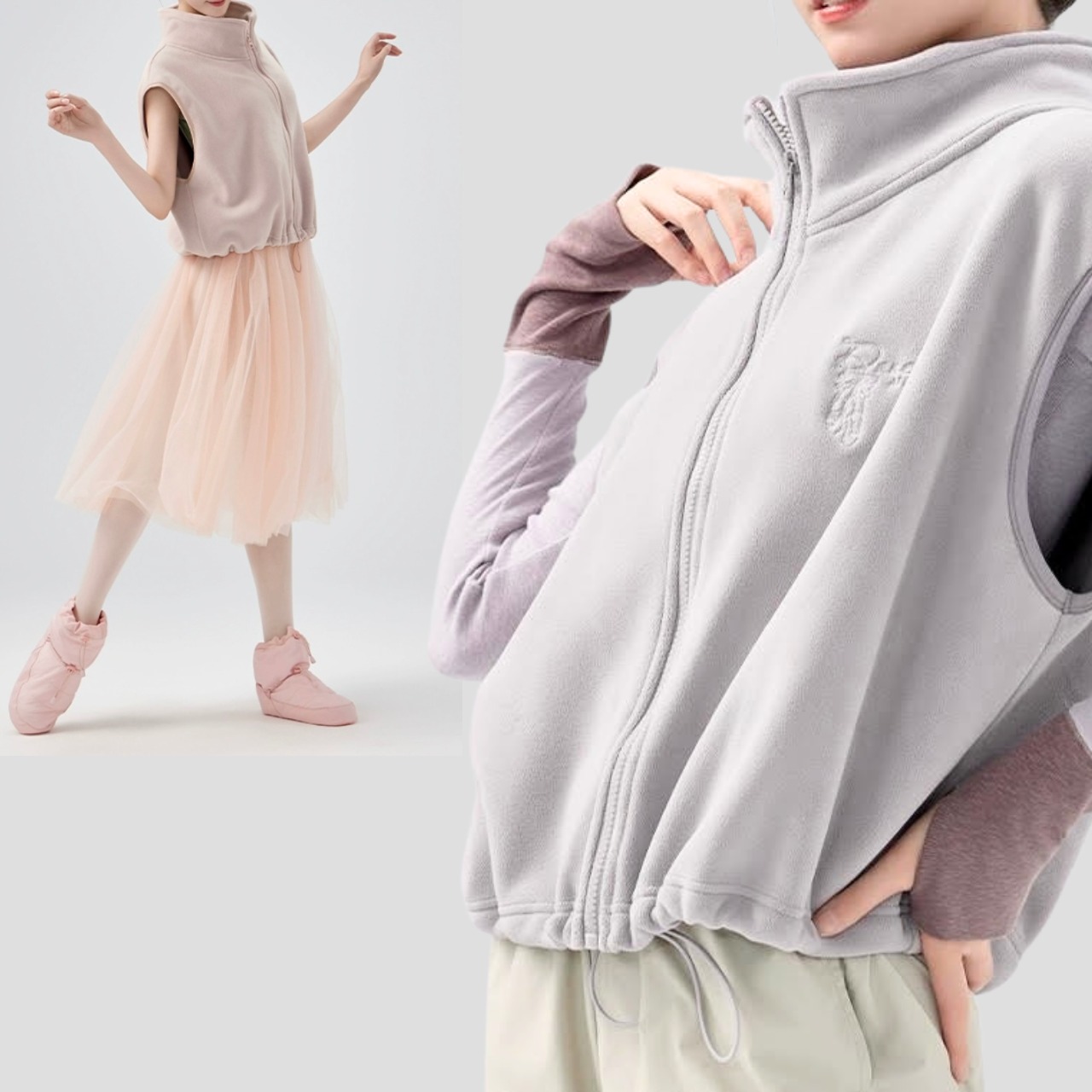 スリーブレス ジップベスト 4色展開 L1266